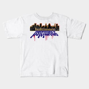 Baltimore Maryland American Football Cityscape Skyline Kids T-Shirt